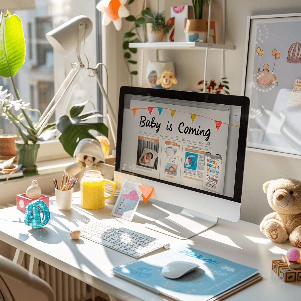 Zeitung Baby is Coming Gestaltung am PC