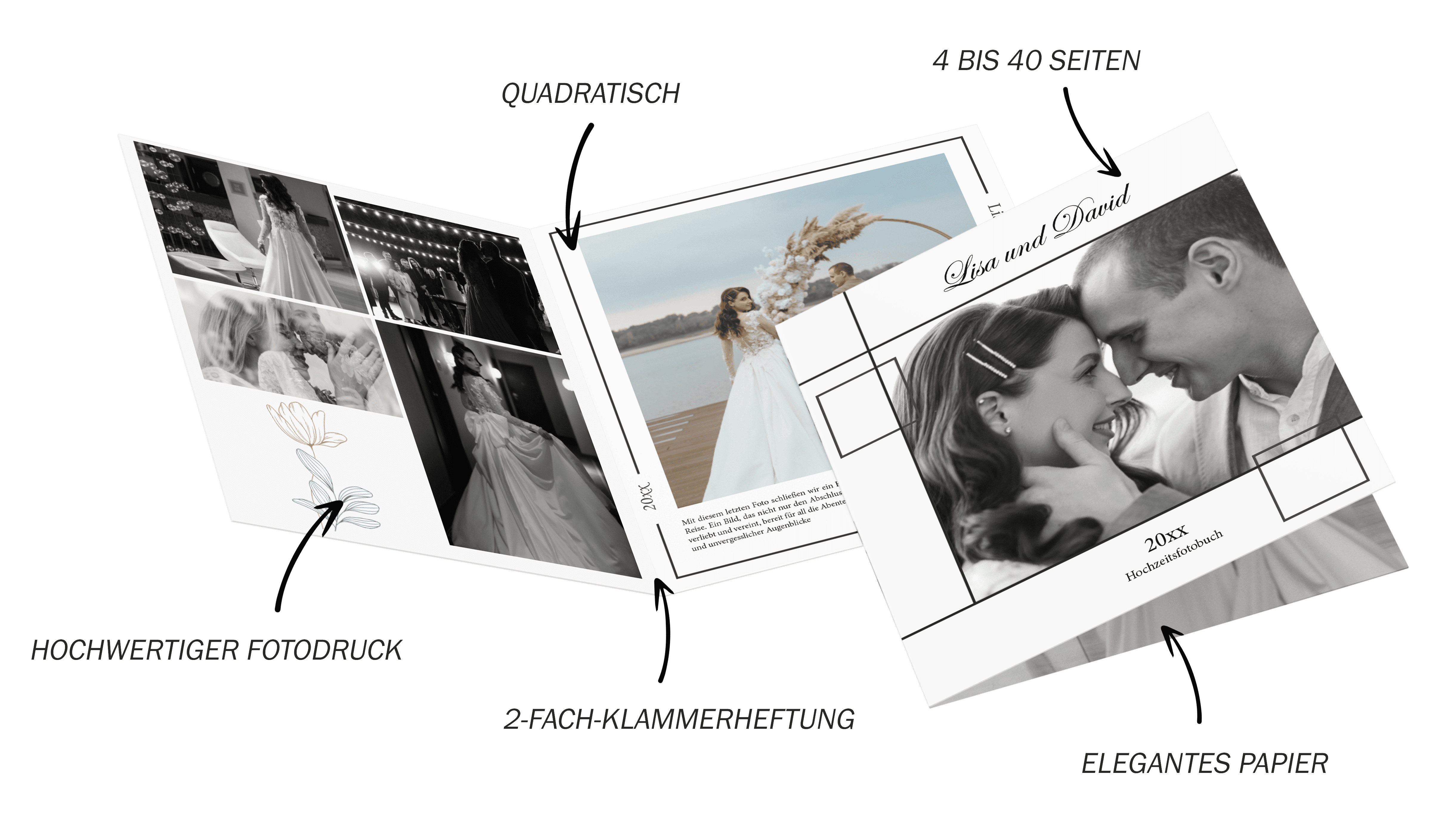 Design and print wedding photo book in square format