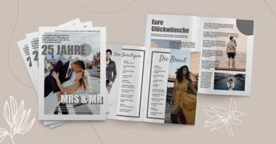 Hochzeitsmagazin für Silberhochzeit online gestalten und drucken lassen