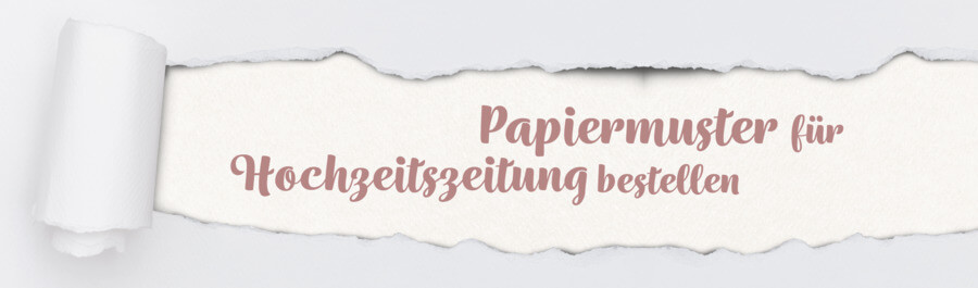 Papiermuster für Hochzeitszeitung kostenlos bestellen