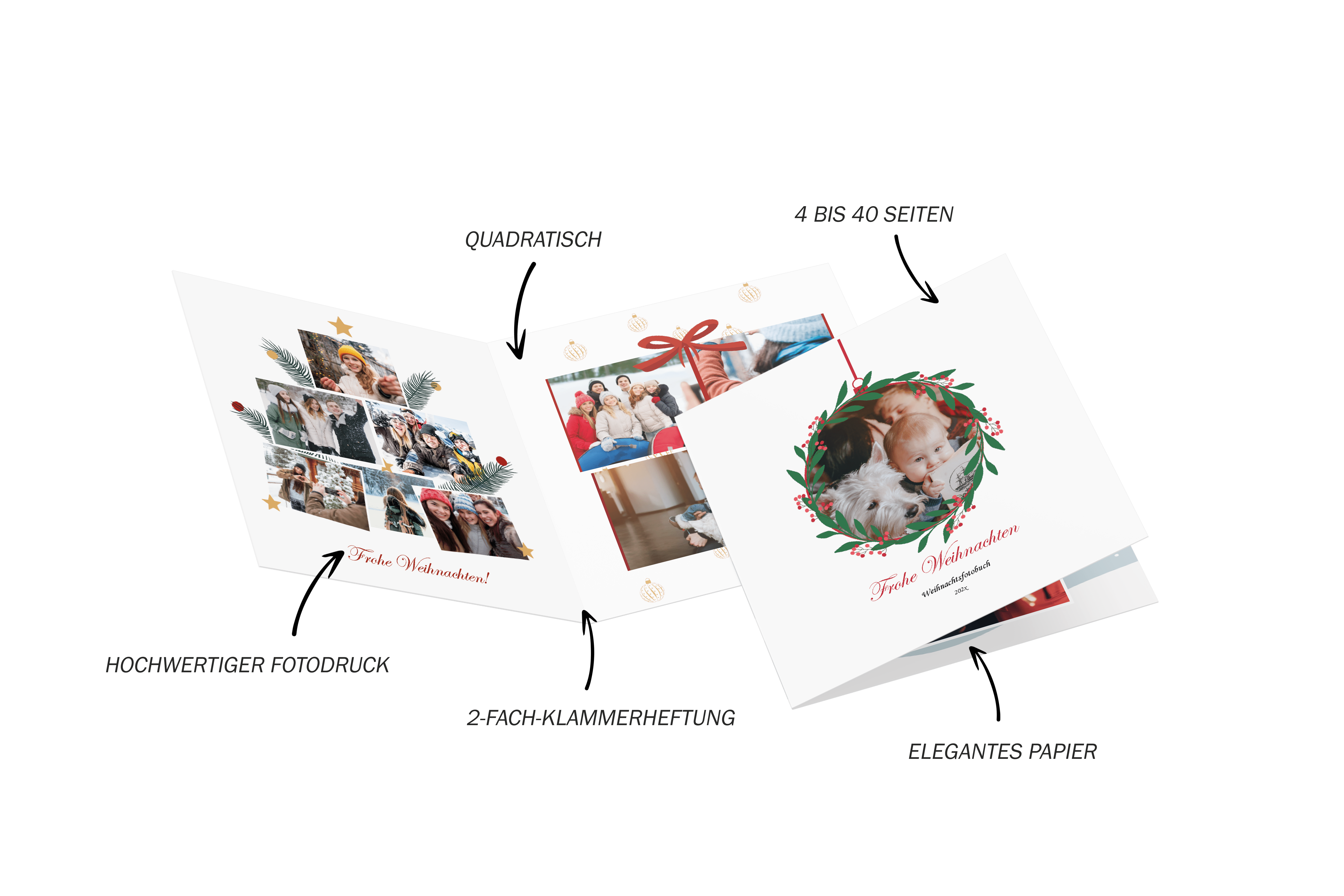 Christmas photo book design in square format