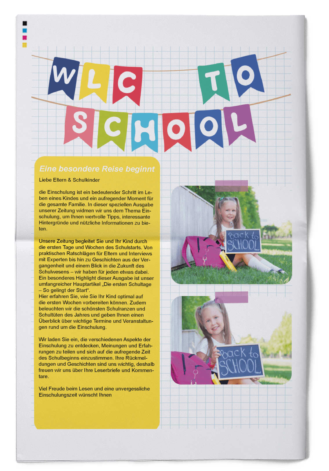 Template for preface for school enrolment newspaper